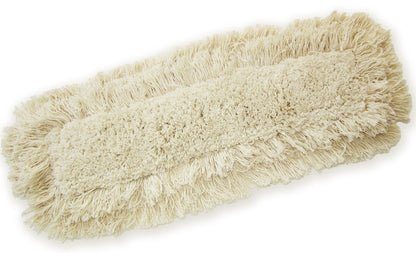 24" Industrial Strength Washable Cotton Dust Mop Refill, Thick Tufted Replacement Head For Home & Commercial Use, Fits 24" Inch Wire Frame, Cleans Hardwood, Laminate, Concrete, or Other Floor Systems