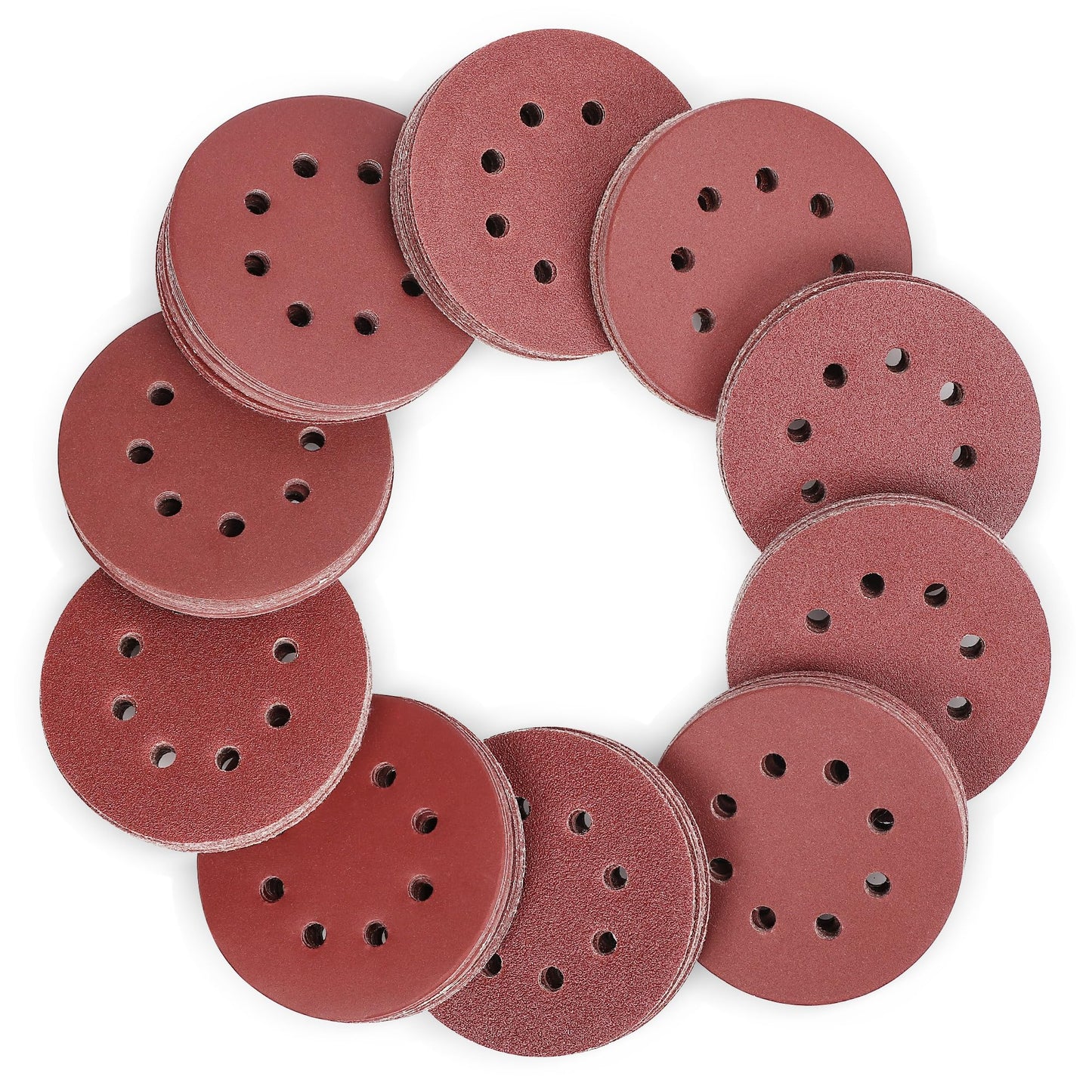 WORKPRO 150 PCS 5 Inch Sanding Discs, Hook and Loop Sandpaper Set, 10 Assorted Grits Including 60, 80, 100, 120, 150, 180, 240, 320, 400, 600, Round Sander Pads for Random Orbital Sander