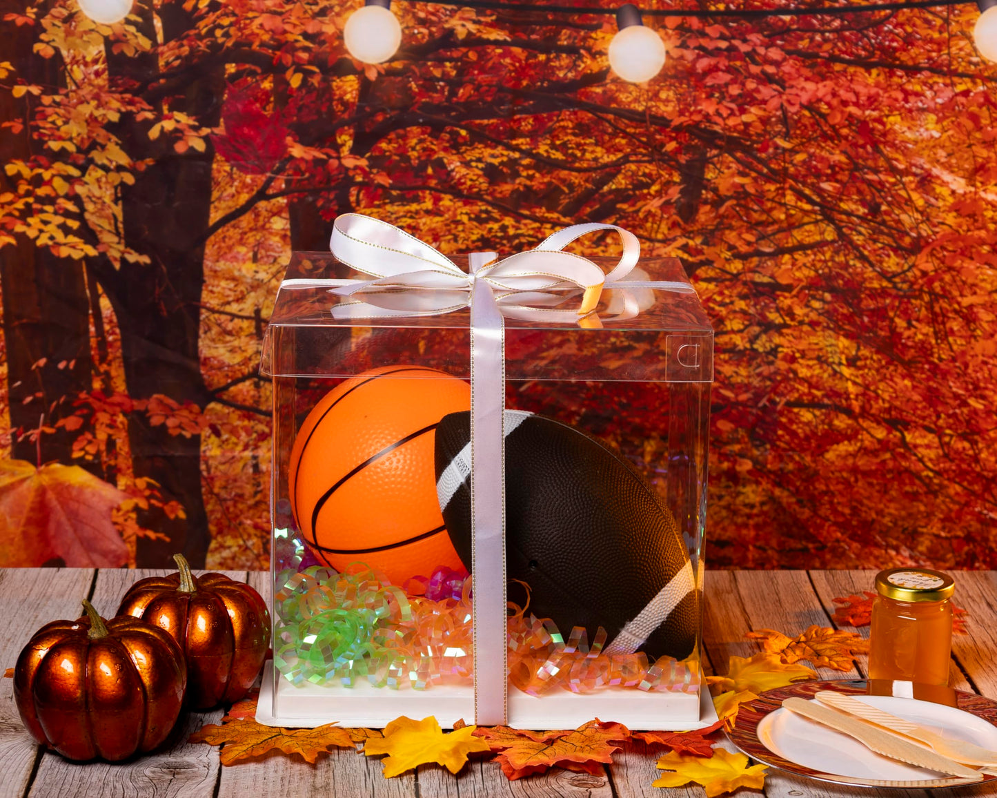 Doppelia 2 Pack Cake/Gift PET Tall Clear Box - 10" X 10" X 9" Carrier With Lid & Ribbon, Transparent Display Container For Birthday, Wedding, Anniversary