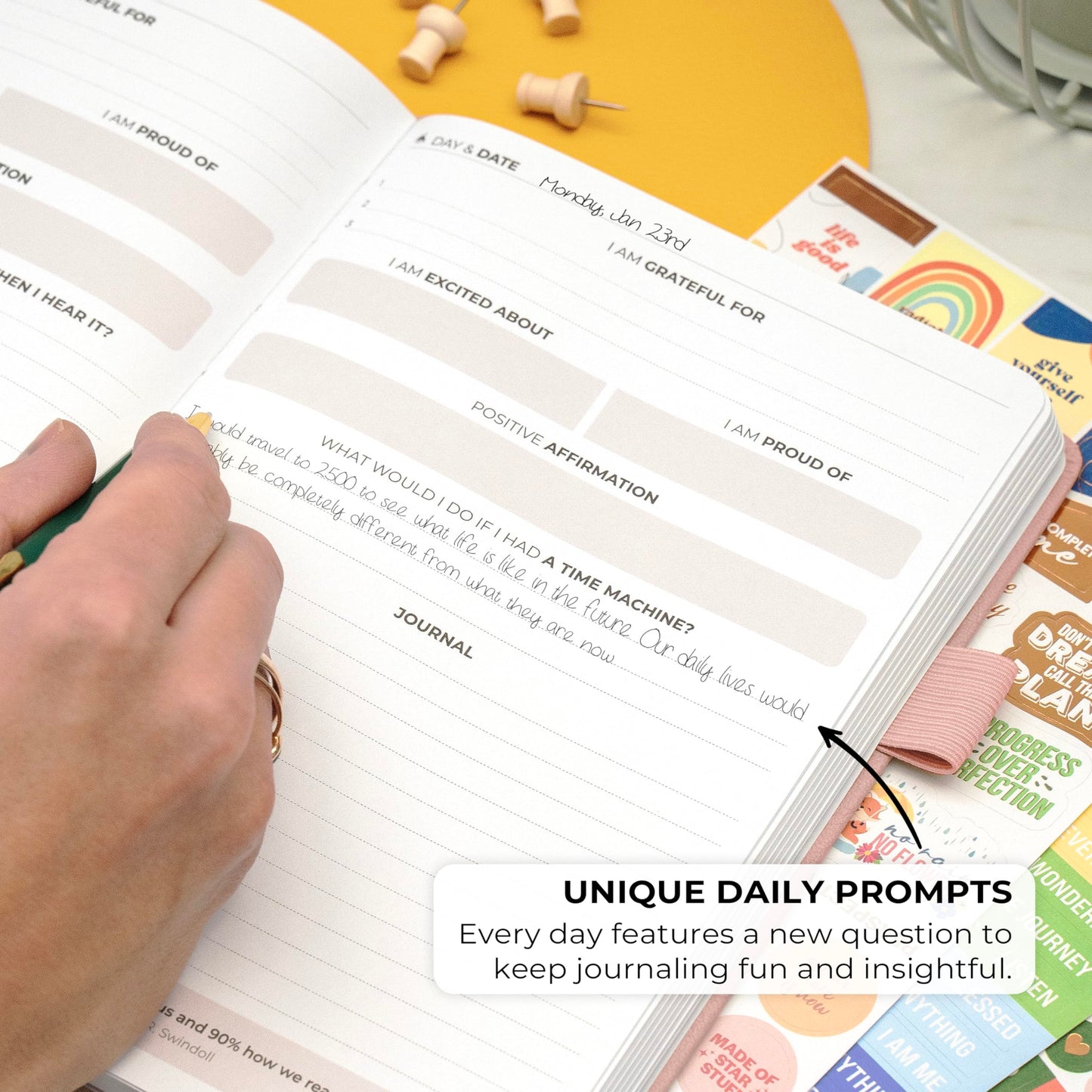 Clever Fox Positivity Journal - Daily Gratitude & Affirmation With Prompts - Motivational Mental Health for Women & Men With Habit Tracker - Lasts 6 Months, A5 Size (Rose Gold)