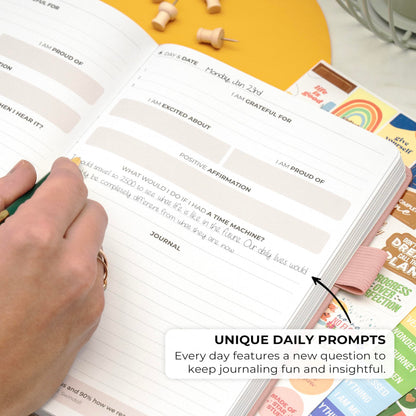 Clever Fox Positivity Journal - Daily Gratitude & Affirmation With Prompts - Motivational Mental Health for Women & Men With Habit Tracker - Lasts 6 Months, A5 Size (Rose Gold)