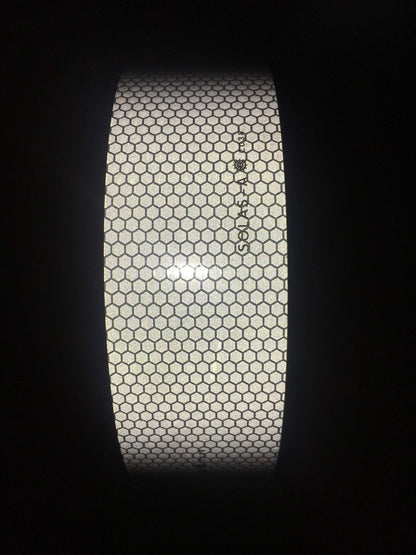 SOLAS Grade Marine Reflective Tape Conspicuity Safety Warning Silvery White Waterproof Ultra Reflective Glass Bead Honeycomb Technology Boats Rafts, Life Jacket, Motorcycles, Trailers (2IN X 30FT)