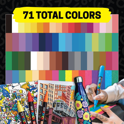 Uni-posca Paint Marker Pen - Extra Fine Point - Set of 12 (PC-1M12C)