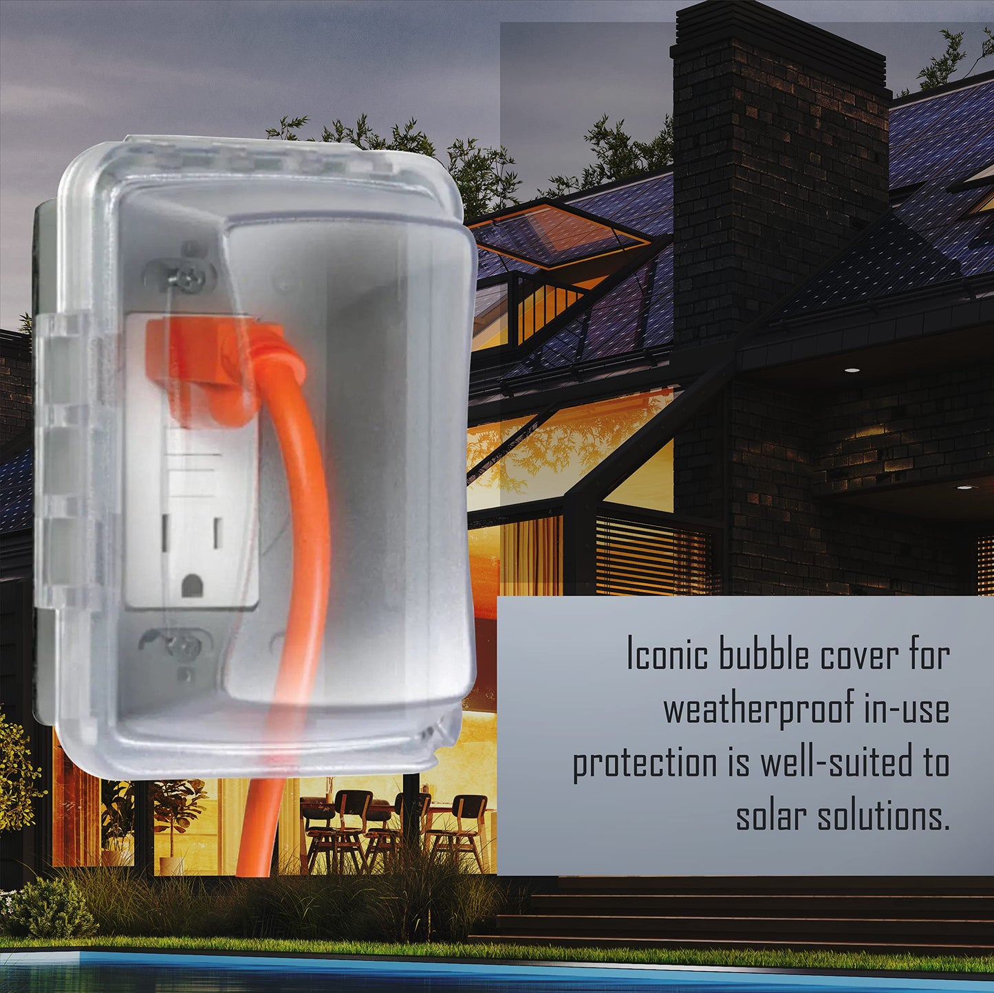 TayMac MM510C Single-Gang Horizontal/Vertical Weatherproof Receptacle Cover, 3.75 Inches Deep, Clear