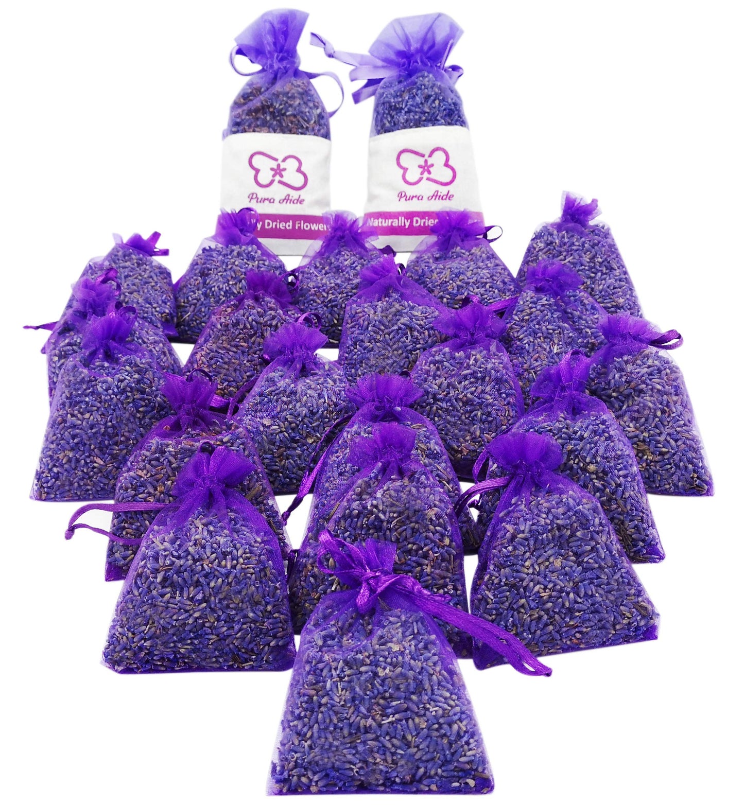 Pura Aide Lavender Sachets Pre-Filled for Refreshing Drawers Closets Dressers Shoe Boxes Wedding Toss Home Fragrance Fresh Scents (Pack of 22)