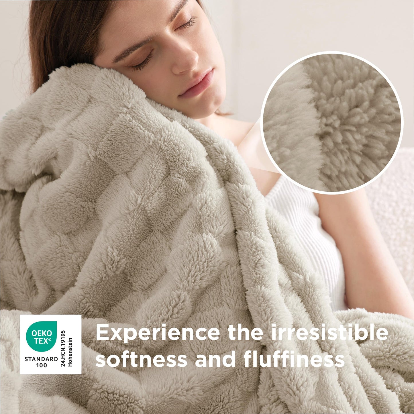 Bedsure Brown Throw Blankets for Couch - Soft Cozy Cute Plush Checkered Fleece Bed Blanket for Girls Women, Warm Thick Fluffy Fuzzy Gift, Fall Living Room Home Decor, 50x60