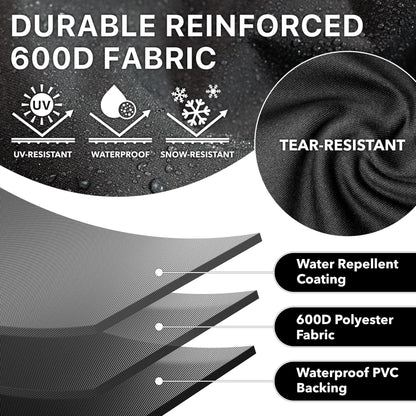 Simple Houseware 55-inch Heavy Duty BBQ Grill Cover, 600D Polyester Waterproof, Weather-Resistant