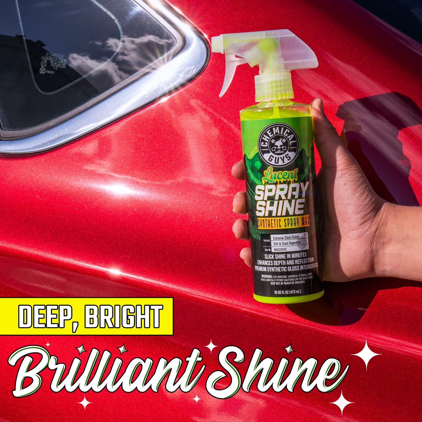 Chemical Guys Lucent Spray Shine Synthetic Spray Wax, Safe for Cars, Trucks, SUVs, Motorcycles, RVs & More, 473 ml