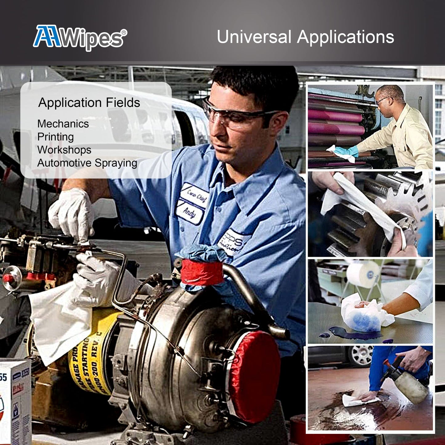 AAwipes Cleanroom Wipes Nonwoven Wipes Cellulose/Polyester Blend (Grade A, 68 Gram) 9" x 9"for Lab, Electronics, Pharmaceutical, Printing and Semiconductor Industries (Bag of 150 Pcs)