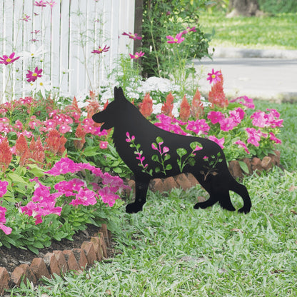 Urbraneco German Shepherd Garden Stake - Handcrafted Outdoor Decor for Dog Lovers, Durable Yard Art Statue