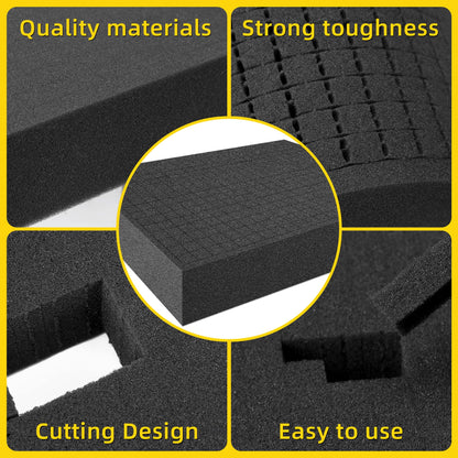 4 PCS Pick Apart Foam Insert- 2 Size Pick and Pluck Foam- Pluck Pre Cube Sheet Foam with Bottom Use for Board Game Box Cases Storage Drawer (Length 16 Inch)