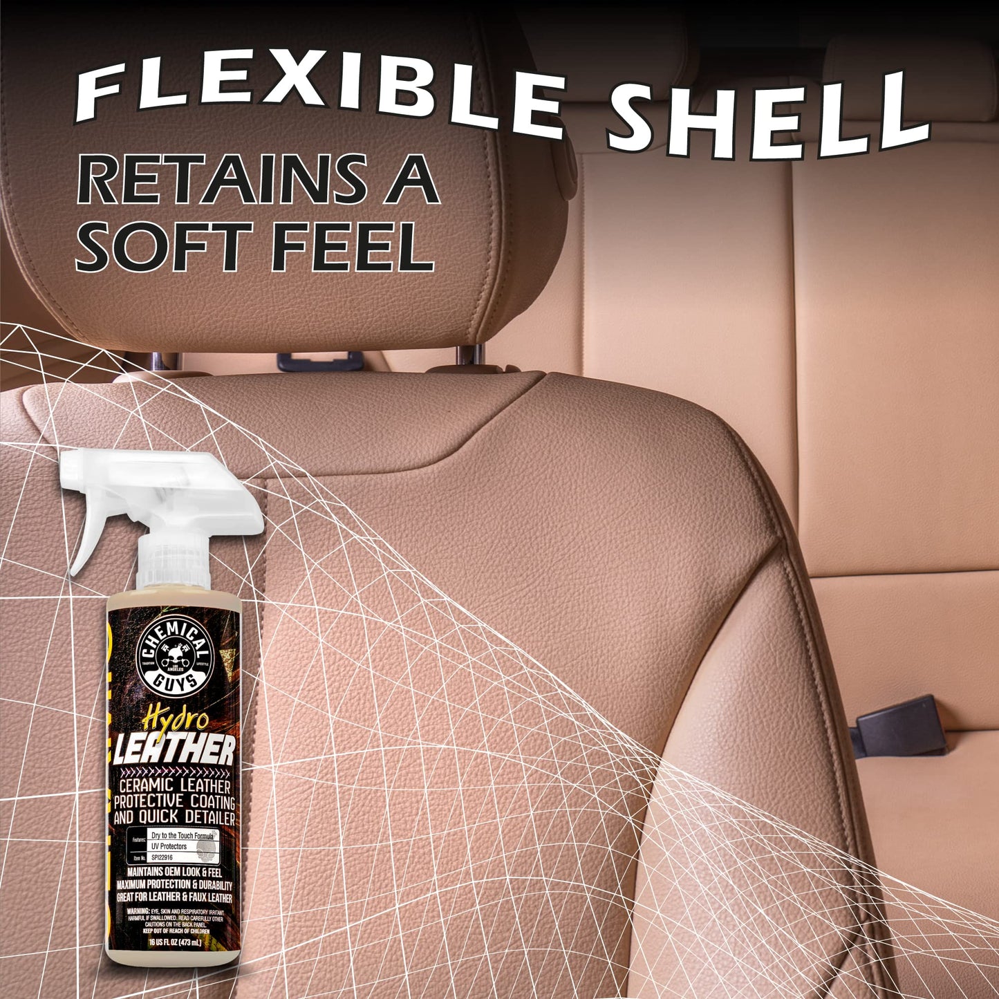 Chemical Guys HydroLeather Ceramic Leather Protective Coating for Car Interiors, Furniture, Apparel, Boots, and More (Works on Natural, Synthetic, Pleather, Faux Leather and More) 473 ml