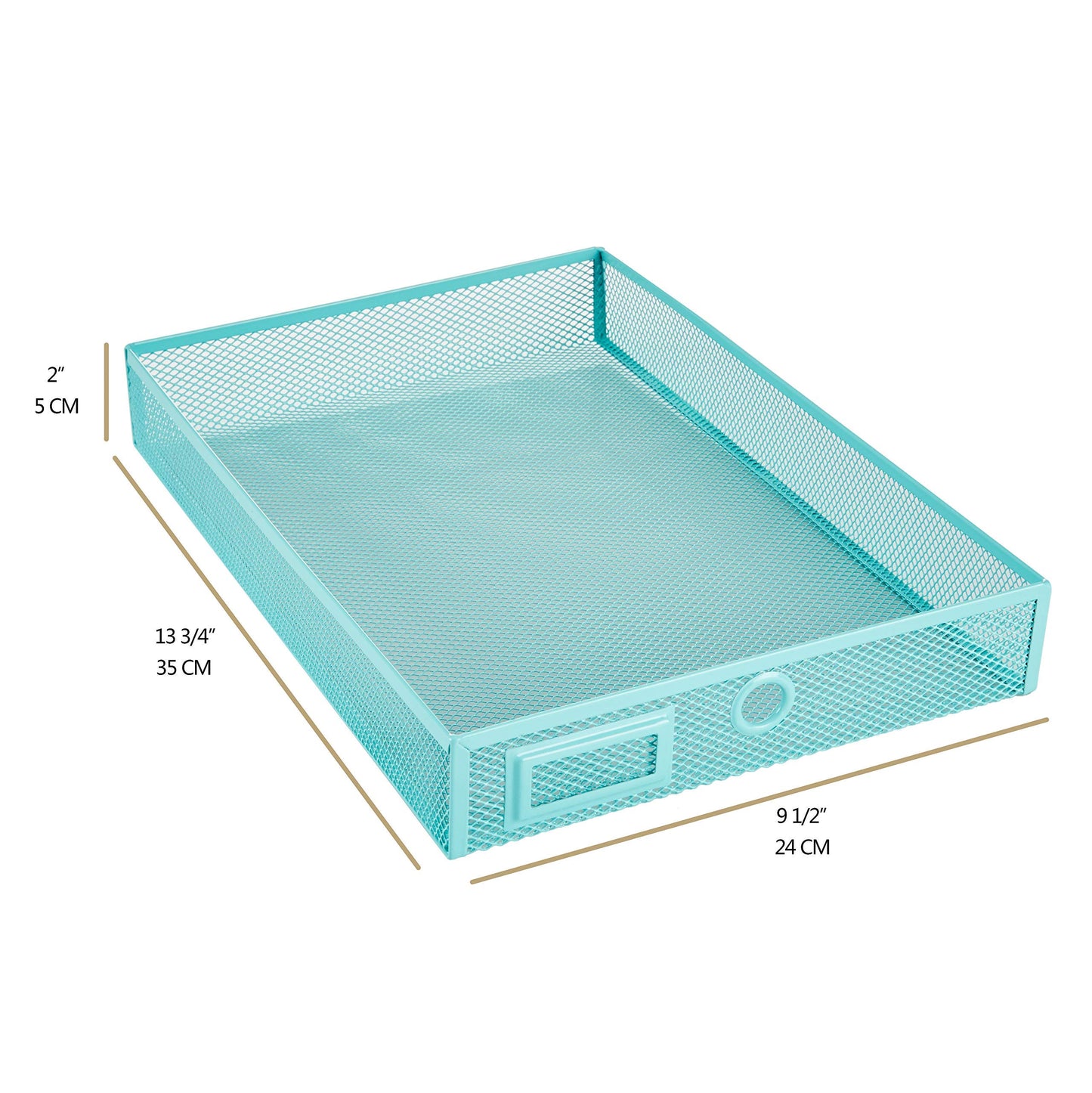 Annova Desk Organizer Wire Mesh 3 Tier Sliding Drawers Paper Sorter/Multifunctional/Premium Solid Construction for Letters, Documents, Mail, Files, Paper, Kids' Art Supplies … (turquoise)