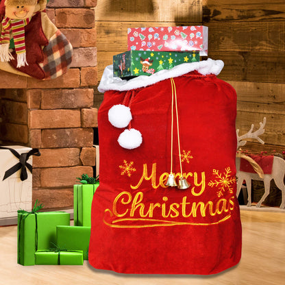 JOYIN present Bag 31" x 27", Santa Sack with Cord Drawstring for Indoor Xmas Give Decoration, present Décor, Giant Presents Gifts Wrap