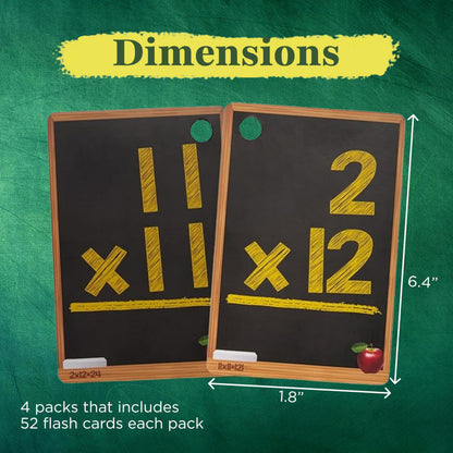 Star Right Math Flash Cards Set of 4 - Addition, Subtraction, Division, & Multiplication Flash Cards - 4 Rings - 208 Math Flash Cards - Ages 6 & Up - Kindergarten, 1st, 2nd, 3rd, 4th, 5th & 6th Grade