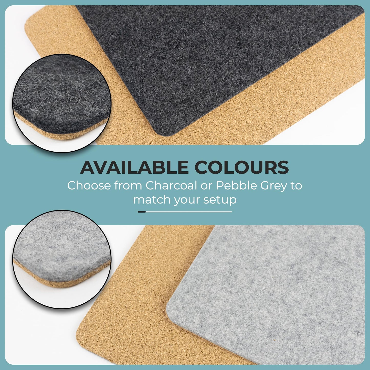 BeaverPeak Merino Wool Mouse Pad, No Logo - 11.5" x 8.75" - Antimicrobial Felt Mouse Pad - Anti Slip Cork, Black Mousepad, Soft Merino Wool and Cork | Made in Canada, Zero Polyester (Black)
