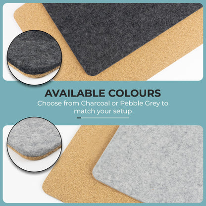 BeaverPeak Merino Wool Mouse Pad, No Logo - 11.5" x 8.75" - Antimicrobial Felt Mouse Pad - Anti Slip Cork, Black Mousepad, Soft Merino Wool and Cork | Made in Canada, Zero Polyester (Black)