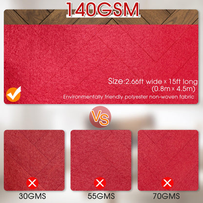 Red Carpet Runner for Party Polyester Fabric Carpet old02 (Red, 2'8" x 15' (Rectangular))