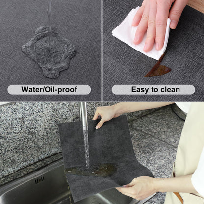 smiry Placemats for Dining Table Set of 6 - Heat Resistant Washable Place Mats for Kitchen Table, Faux Leather Waterproof Non-Slip Table Mat, 11.8" x 17", Dark Grey