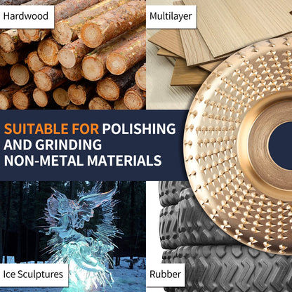 Pomsare Wood Carving Disc Set, 5PCS Wood Grinding Wheel for 4 or 4 1/2 Angle Grinder, Stump Grinder Shaping Discs for Cutting Polishing