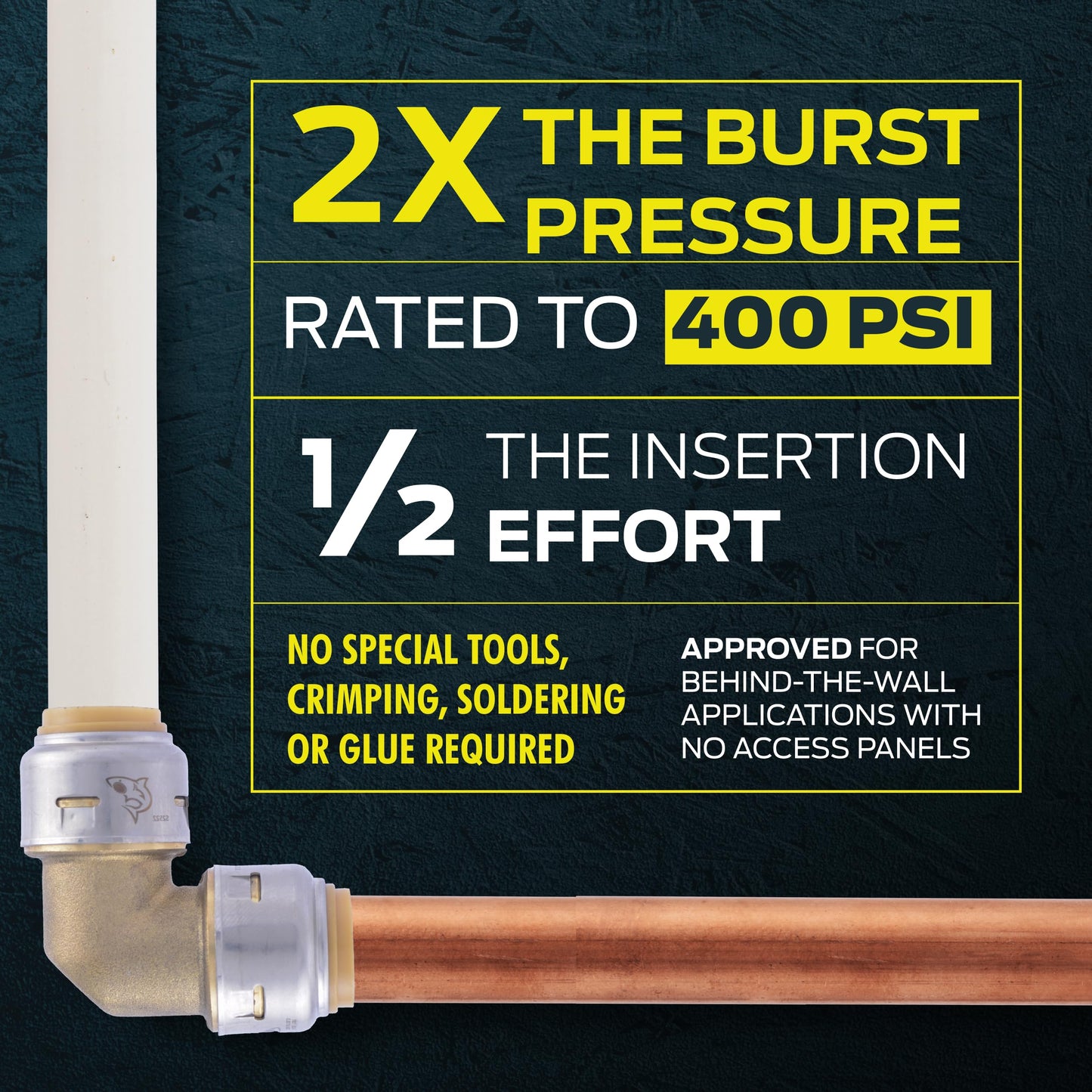 Sharkbite Max 1 x 1 Inch FNPT Adapter, Push-to-Connect Brass Plumbing Fitting, UR094A