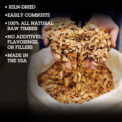 Camerons All Natural Pecan Wood Chips for Smoker - 260 Cu. In. Bag, Approx 2 Pounds- Kiln Dried Coarse Cut BBQ Grill Wood Chips for Smoking Meats - Barbecue Smoker Accessories - Grilling Gifts for Men