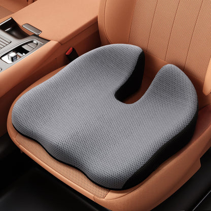 Benazcap Car Seat Cushion - Memory Foam Car Seat Pad - Sciatica & Lower Back Pain Relief - Car Seat Cushions for Driving - Road Trip Essentials for Drivers-Grey