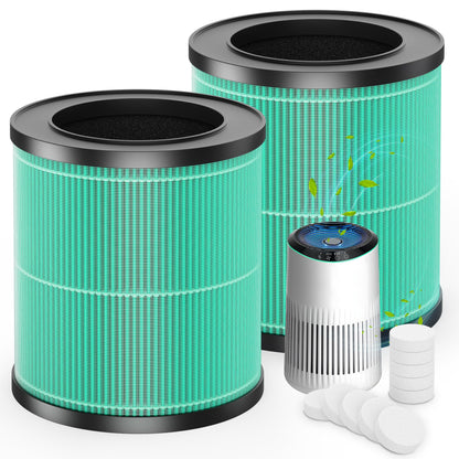 SAKEGDY MR2566 Replacement Filters,Compatible with MORENTO MR2566 Air Purifier, Pet Dander Version (2-Pack) - 3-in-1 Combo with 10 Aroma Pads