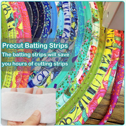 Yamamine 2 Roll Jelly Roll Batting Strip 2 1/4 Inch Cotton Blend Fleece Batting On A Roll Total 70 Yards for Jelly Roll Rugs,Throw Rugs,Braided Rug