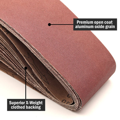 Sanding Belts 4x36, 240 Grit Aluminum Oxide Belt Sander Sandpaper 4 x 36-Inch Belt Sander, 12-Pack