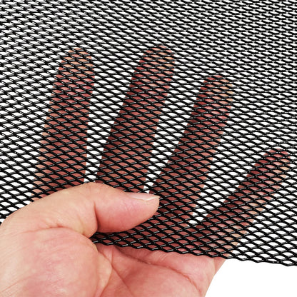 AggAuto Universal 40 inchx13 inch Car Grill Mesh - 100x33cm Aluminum Alloy Automotive Grille Insert Bumper 3x6mm Rhombic Hole, One of the Most Multifunctional Shape Grids Black