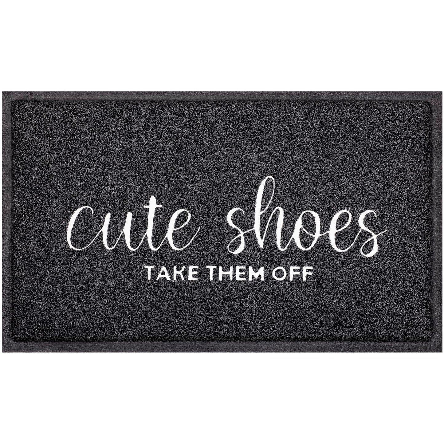 Welcome Mat Indoor Front Door Mats Outdoor for Home Entrance Durable PVC Material with Non Slip Rubber Backing Cute Shoes TAKE Them Off Mats Doormat for Indoor Outdoor High Traffic Areas