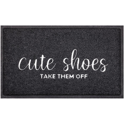 Welcome Mat Indoor Front Door Mats Outdoor for Home Entrance Durable PVC Material with Non Slip Rubber Backing Cute Shoes TAKE Them Off Mats Doormat for Indoor Outdoor High Traffic Areas