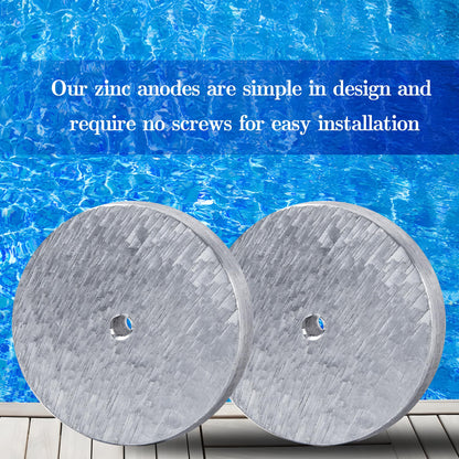 DECOHS 4 Pack Zinc Anode Plate- Zinc Anode Weight- Anti Electrolysis Sacrificial Anode with 8 Plastic Ties for Salt System Swimming Pools Against Corrosion and Electrolysis