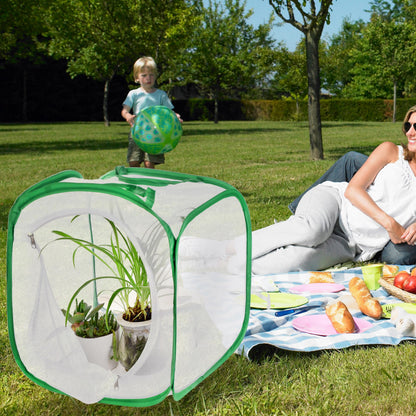 2 Pack Collapsible Caterpillar Habitat, Monarch Butterfly Cage Habitat with 5 Mesh Panels for Airflow Pop Up Butterfly Kit, 30x30x30CM