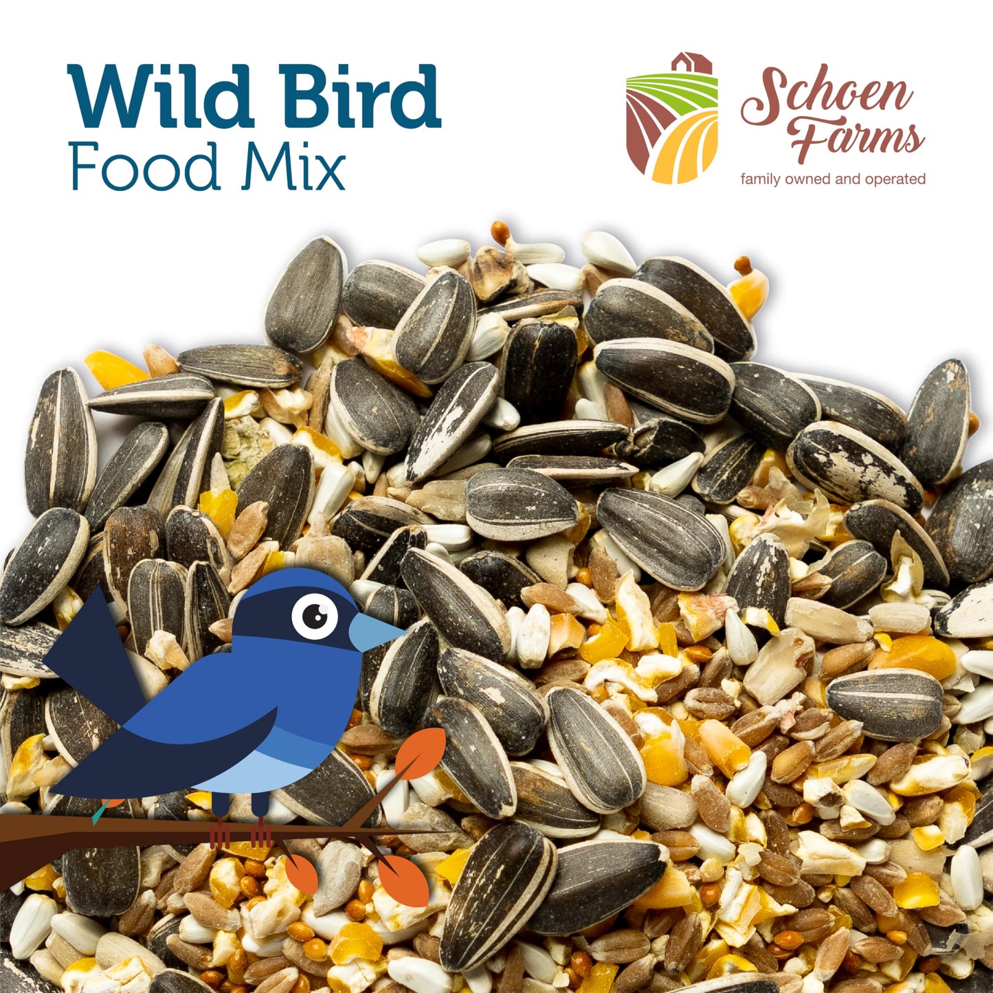 Schoen Farms Wild Bird Seed Food Mix – 2.27 kg Bag – Classic Seed Blend for Finches, Cardinals, Chickadees & Sparrows – Canadian Grown Bird Feed