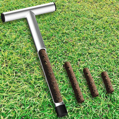 12 Inch Stainless Steel Soil Sampler Probe, T-Style Handle Soil Test Probe, Soil Probe for Soil Sampling, Soil Test Kit for Plant Care, Farm, Lawn Garden (12 Inch)