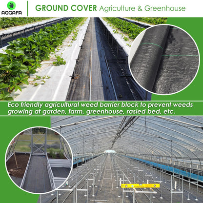 AGGAFA (2ft x 50ft) 100% Virgin Material Premium Heavy Duty Weed Barrier Fabric for Landscaping, Farming, Gardening and Agriculture. Durable Woven Landscape Fabric