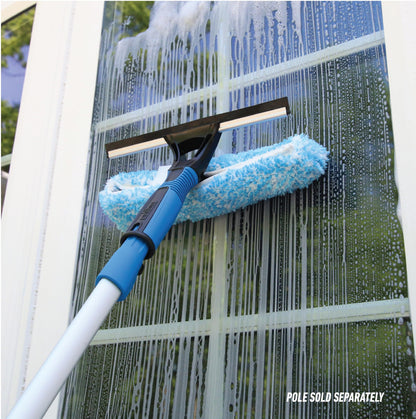 Unger Professional 2-in-1 Squeegee & Scrubber - 10” Window Cleaning Tool – Cleaning Supplies, Squeegee for Window Cleaning, Commercial & Residential Use, Reusable Microfiber Sleeve