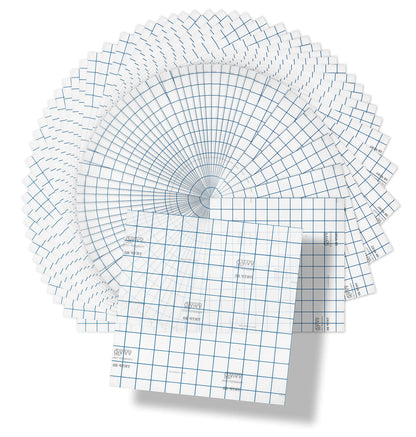 VViViD Vinyl Transfer Tape Roll Clear with Blue Alignment Grid Application Tape for Signs Crafts Decals Medium Tack (12" x 12" (55 Sheets))