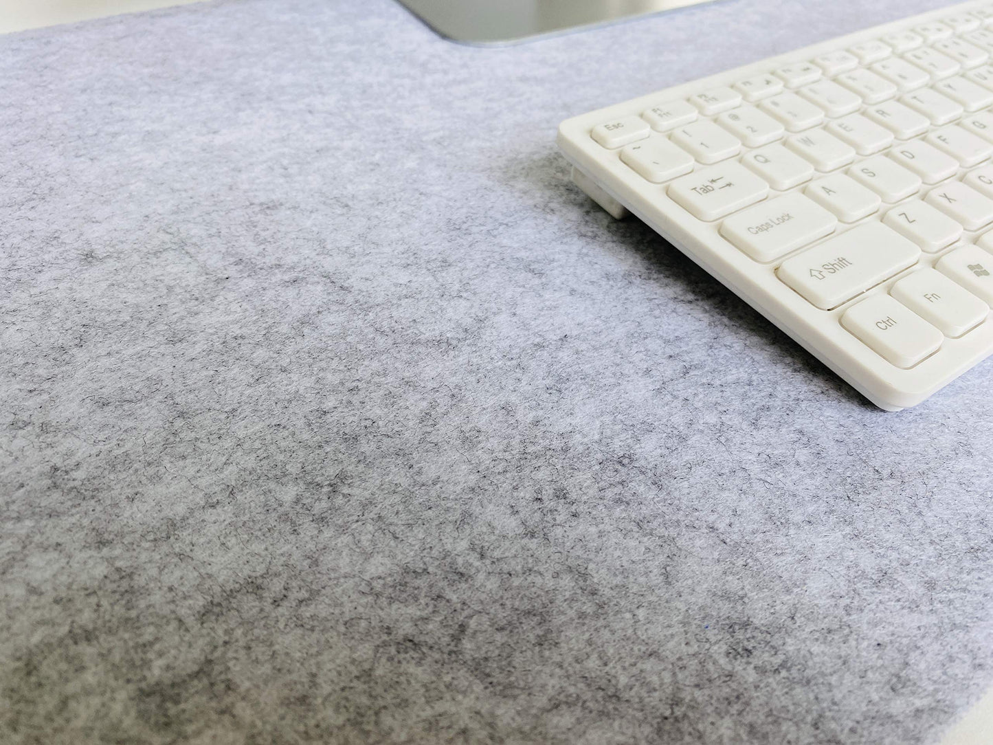 DAWNTREES Desk Mat, 40''x16'' Extra Large Felt Mouse Pad, Keyboard Mat,100X40cm Desk Pad Protector for PC,Computers, Laptops, Office and Home (Light Gray)