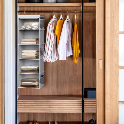 Simple Houseware 5 Shelves Hanging Closet Organizer, Grey