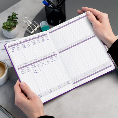 Clever Fox Income & Expense Tracker – Accounting & Bookkeeping Ledger Book for Small Business – Income & Expense Record Notebook with Receipt Pocket – Undated, A5, 5.8″ x 8.3″, Hardcover (Purple)