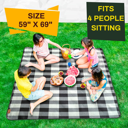 PortableAnd Large Picnic & Outdoor Blanket Sand Proof and Waterproof Picnic Blanket Tote for Camping Hiking Festivals Travelling