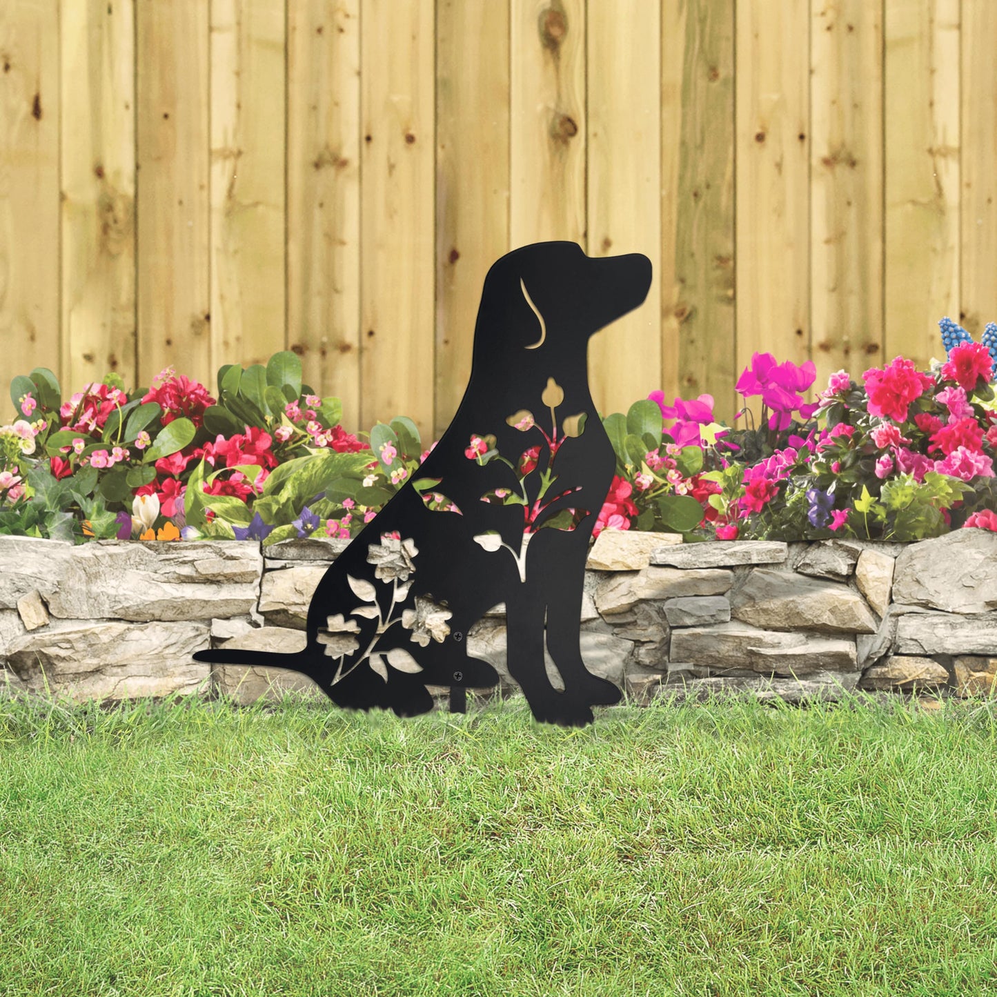 Urbraneco Labrador Retriever Garden Stake - Durable Outdoor Dog Statue for Lawn Decor