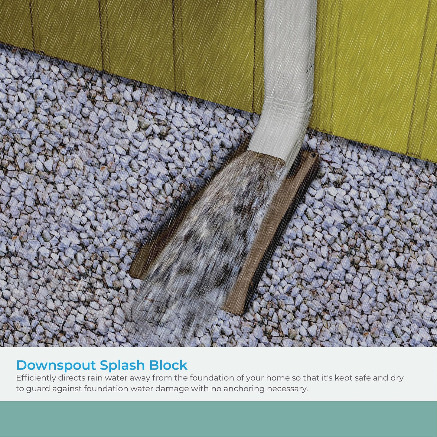Suncast SB24 Rain Gutter Downspout Splash Block, Light Taupe