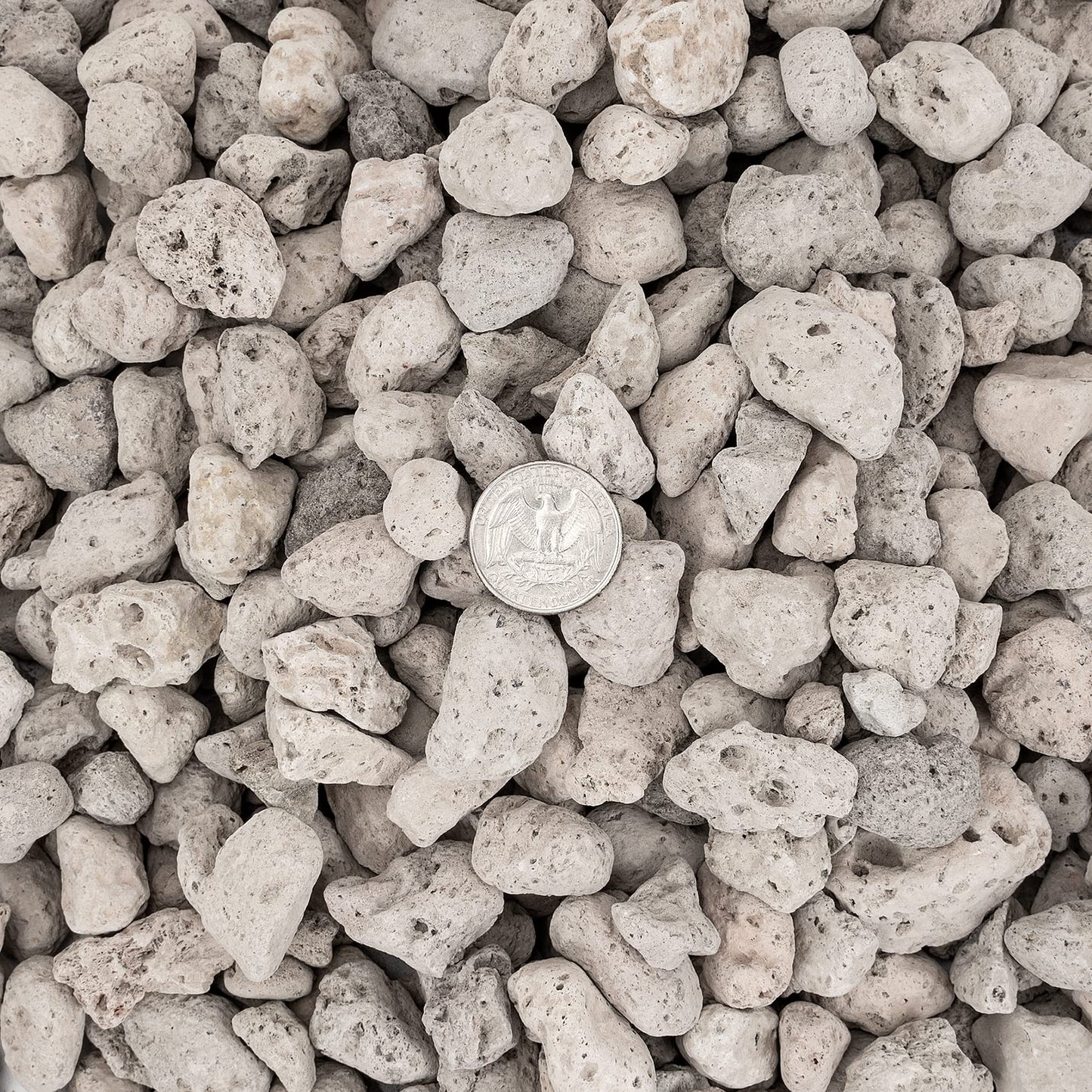 Stanbroil White Lava Rock Granules - 100% Natural Volcanic Rocks Decorative Landscaping Stones for Gas Log Sets, Fire Pits and Fireplaces - 4/5" to 1-1/5" (5 Pounds Bag)