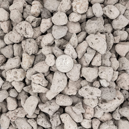 Stanbroil White Lava Rock Granules - 100% Natural Volcanic Rocks Decorative Landscaping Stones for Gas Log Sets, Fire Pits and Fireplaces - 4/5" to 1-1/5" (5 Pounds Bag)