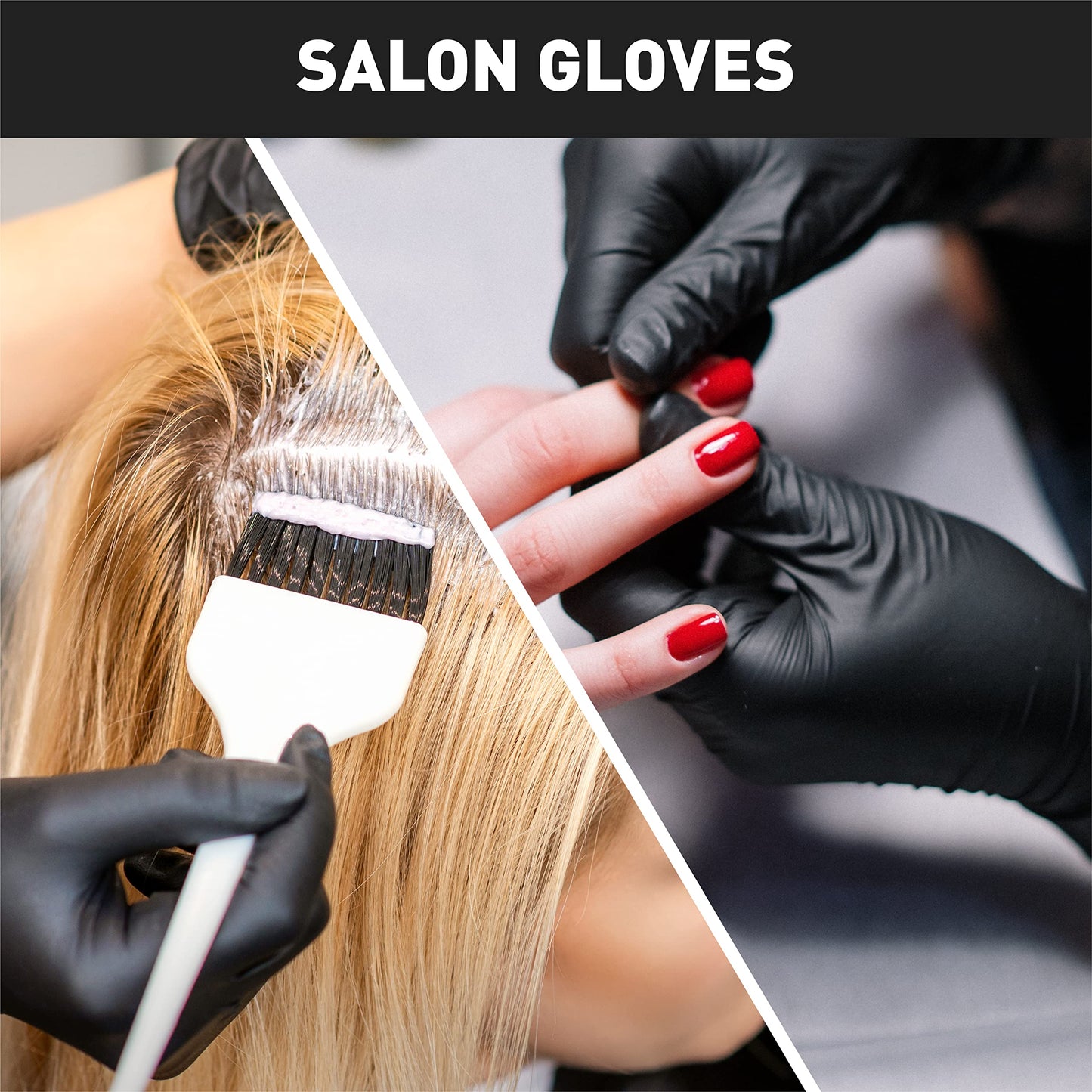 Black Disposable Gloves L|Latex-Free Vinyl Gloves for Household, Food Handling, Lab Work and More|Large,100 Counts/Box