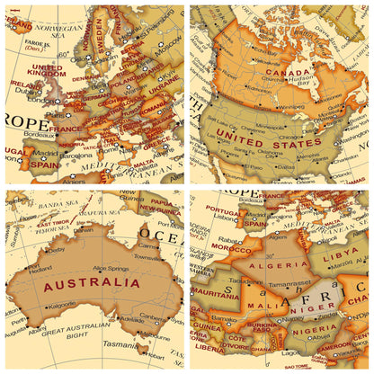 TOPGLOBE 14cm / 5.5 inch Antique Globe Mini World Globe - 14cm / 5.5 inch Diametre Metal Arc and Base Bronzed Colour